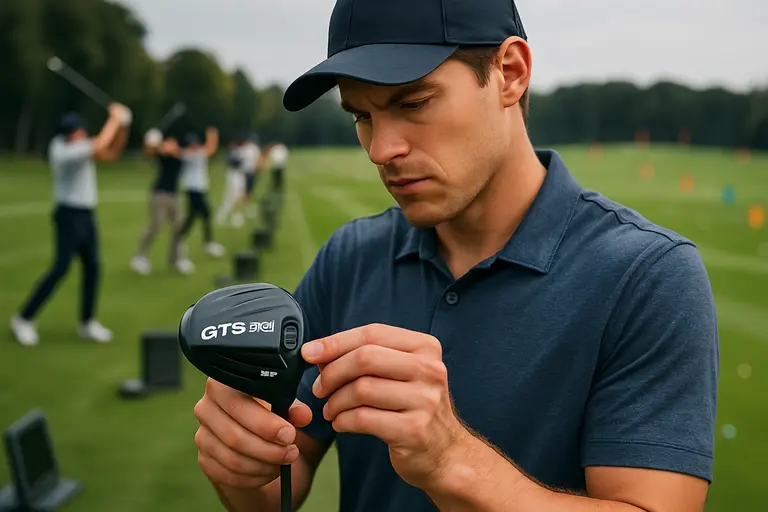 Fitter adjusting a hosel setting on a mini driver shaft
